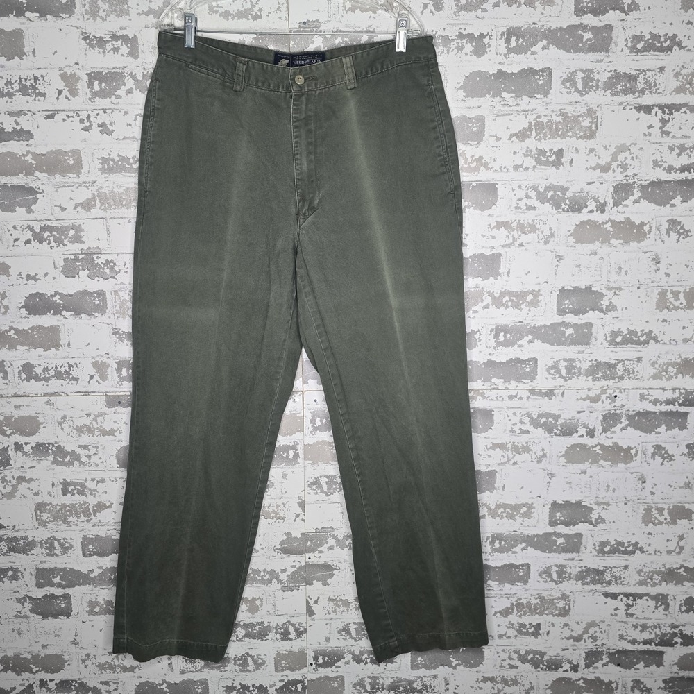 American Eagle Pants Mens 34x31 Military Green Field Khakis 100% Cotton Relaxed‎